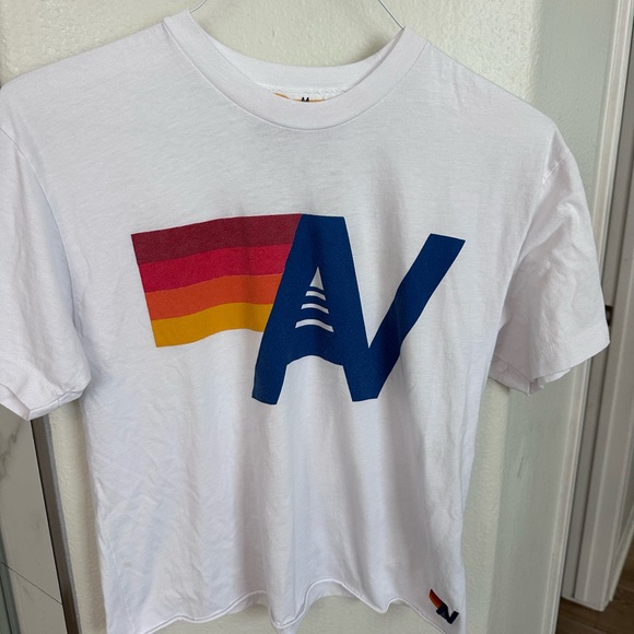 Aviator Nation White Tee with Graphic Detail - Picture 1 of 4